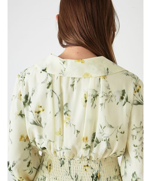 SNIDEL（スナイデル）の「ウエストシャーリングプリントワンピース（ワンピース・レディース・イエロー/アイボリー/ブラウン・1/0）」の9枚目の写真