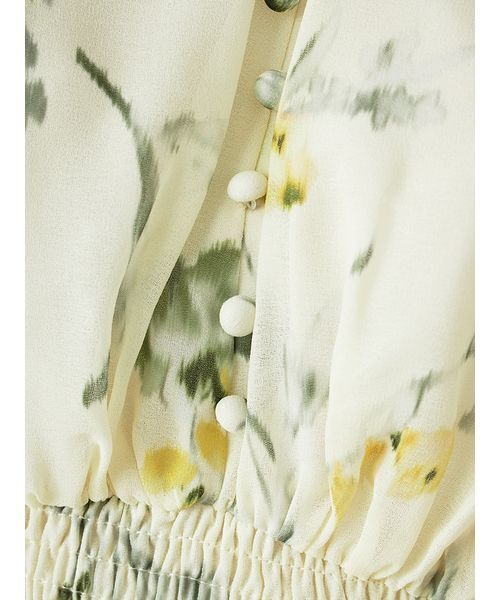 SNIDEL（スナイデル）の「ウエストシャーリングプリントワンピース（ワンピース・レディース・イエロー/アイボリー/ブラウン・1/0）」の10枚目の写真