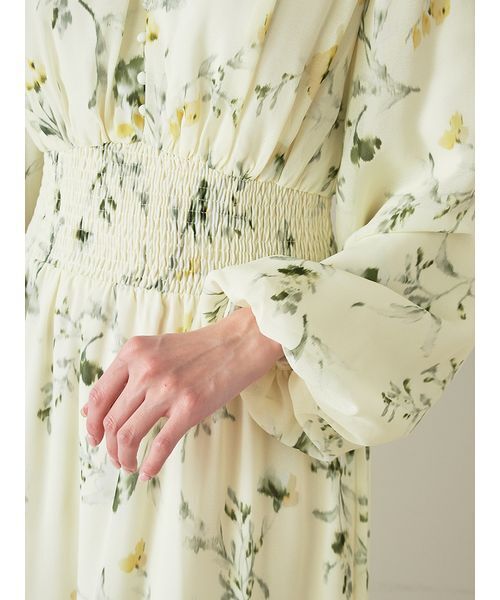 SNIDEL（スナイデル）の「ウエストシャーリングプリントワンピース（ワンピース・レディース・イエロー/アイボリー/ブラウン・1/0）」の11枚目の写真