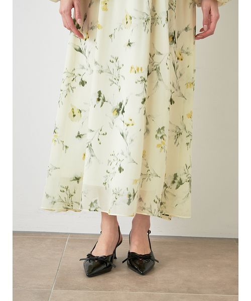 SNIDEL（スナイデル）の「ウエストシャーリングプリントワンピース（ワンピース・レディース・イエロー/アイボリー/ブラウン・1/0）」の14枚目の写真