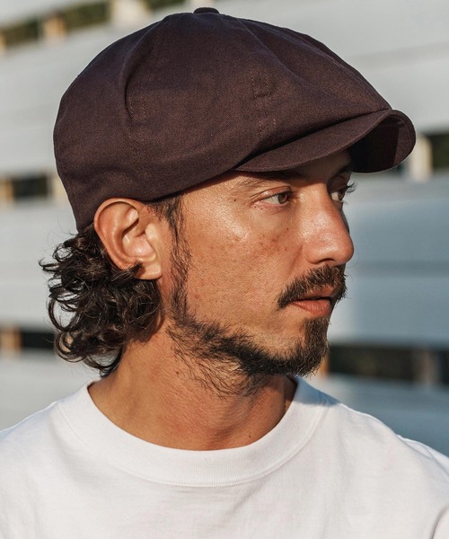 CAMBIO(カンビオ)の「mko13333- Linen Blend Big Casquette キャスケット(OP-261-BO011)(キャスケット・メンズ・ブラック/ダークオリーブ/ダークブラウン・FREE)」の2枚目の写真