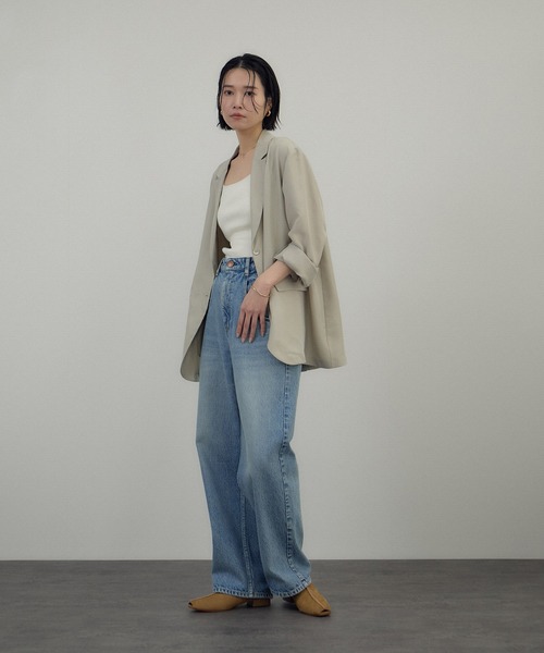 SALON adam et rope'（サロン アダム エ ロペ）の「[26SS]GENTLE SILK ジャケット / セットアップ対応・洗える（テーラードジャケット・レディース・ブラック/ベージュ系その他・FREE）」の11枚目の写真