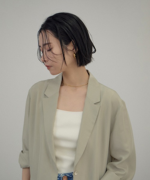 SALON adam et rope'（サロン アダム エ ロペ）の「[26SS]GENTLE SILK ジャケット / セットアップ対応・洗える（テーラードジャケット・レディース・ブラック/ベージュ系その他・FREE）」の13枚目の写真