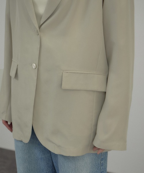 SALON adam et rope'（サロン アダム エ ロペ）の「[26SS]GENTLE SILK ジャケット / セットアップ対応・洗える（テーラードジャケット・レディース・ブラック/ベージュ系その他・FREE）」の18枚目の写真