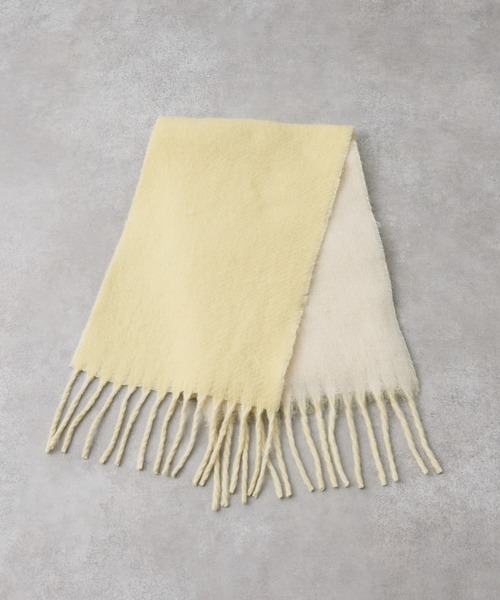 collex（コレックス）の「ソフトブークレーリバーシブルマフラー（マフラー・レディース・レモンイエロー/ネイビー・フリー）」の13枚目の写真