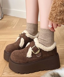 厚底ムートンブーツ