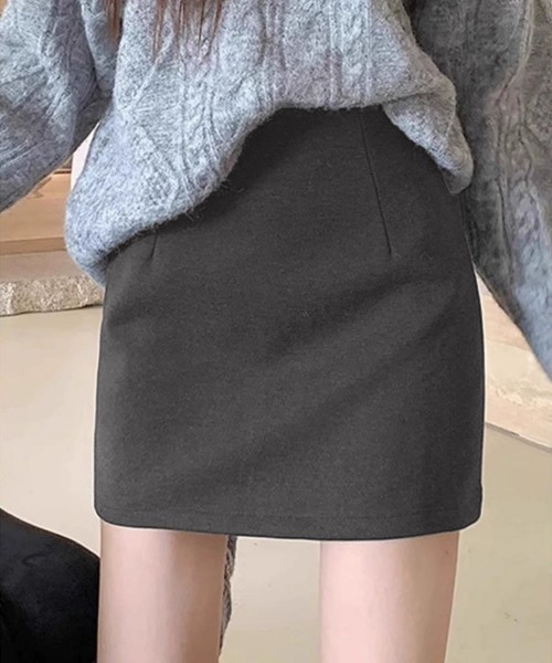 Miniministore(ミニミニストア)の「ウールライクミニタイトスカート 美脚脚長(スカート・レディース・ダークグレー/ブラック・M/L/S)」の22枚目の写真