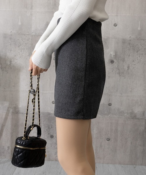Miniministore(ミニミニストア)の「ウールライクミニタイトスカート 美脚脚長(スカート・レディース・ダークグレー/ブラック・M/L/S)」の16枚目の写真