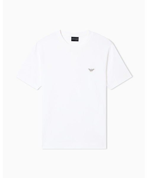 EMPORIO ARMANI(エンポリオアルマーニ)の「【エンポリオ アルマーニ】スリムフィットTシャツ ヘビージャージー(Tシャツ/カットソー・メンズ・オフホワイト/ブルー系/ネイビー・LARGE/MEDIUM/SMALL/X-LARGE/X-SMALL/XX-LARGE)」の4枚目の写真