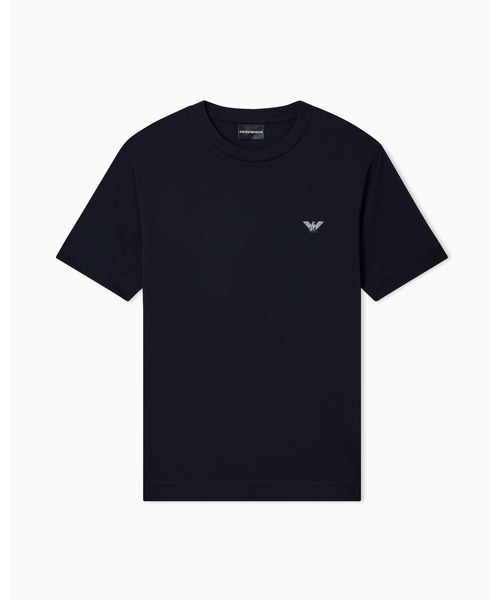 EMPORIO ARMANI(エンポリオアルマーニ)の「【エンポリオ アルマーニ】スリムフィットTシャツ ヘビージャージー(Tシャツ/カットソー・メンズ・オフホワイト/ブルー系/ネイビー・LARGE/MEDIUM/SMALL/X-LARGE/X-SMALL/XX-LARGE)」の8枚目の写真