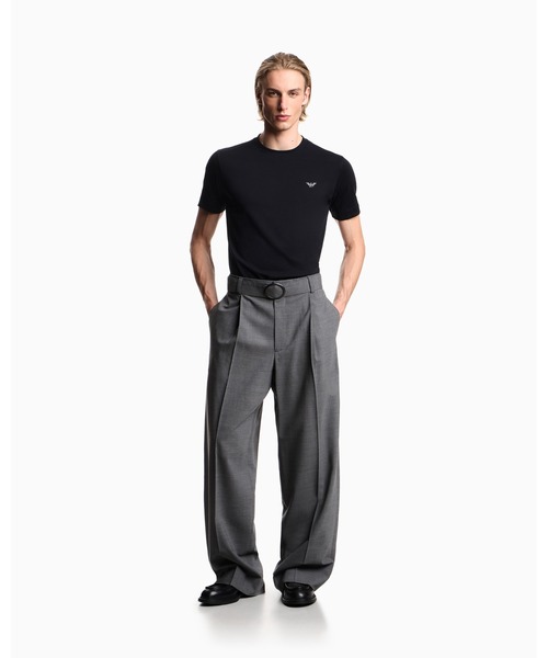 EMPORIO ARMANI(エンポリオアルマーニ)の「【エンポリオ アルマーニ】スリムフィットTシャツ ヘビージャージー(Tシャツ/カットソー・メンズ・オフホワイト/ブルー系/ネイビー・LARGE/MEDIUM/SMALL/X-LARGE/X-SMALL/XX-LARGE)」の11枚目の写真