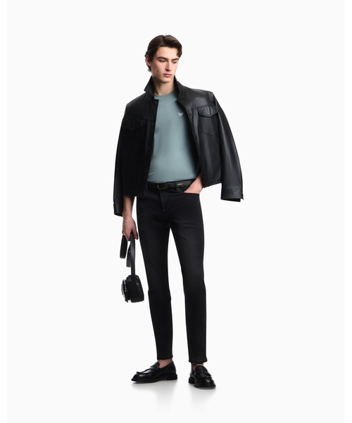 EMPORIO ARMANI(エンポリオアルマーニ)の「【エンポリオ アルマーニ】スリムフィットTシャツ ヘビージャージー(Tシャツ/カットソー・メンズ・オフホワイト/ブルー系/ネイビー・LARGE/MEDIUM/SMALL/X-LARGE/X-SMALL/XX-LARGE)」の13枚目の写真