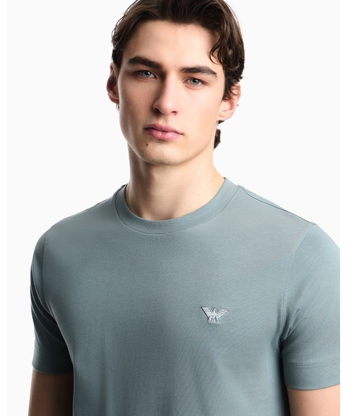 EMPORIO ARMANI(エンポリオアルマーニ)の「【エンポリオ アルマーニ】スリムフィットTシャツ ヘビージャージー(Tシャツ/カットソー・メンズ・オフホワイト/ブルー系/ネイビー・LARGE/MEDIUM/SMALL/X-LARGE/X-SMALL/XX-LARGE)」の15枚目の写真