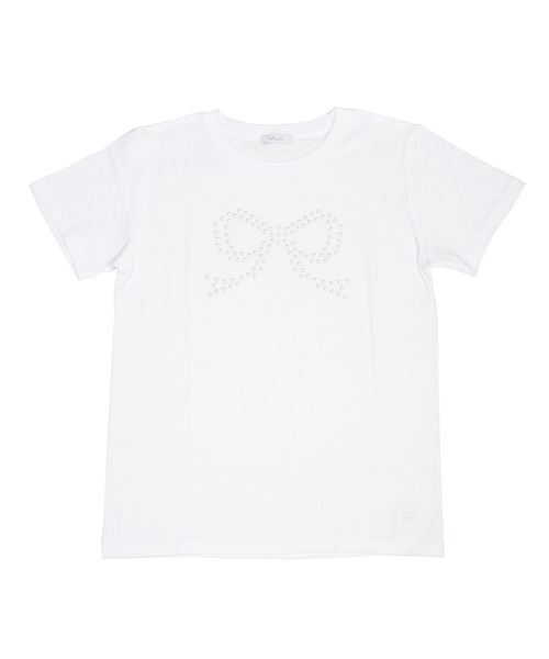 MILK(ミルク)の「Pearl Ribbon Tシャツ(Tシャツ/カットソー・レディース・A/C/D/B・FREE)」の2枚目の写真