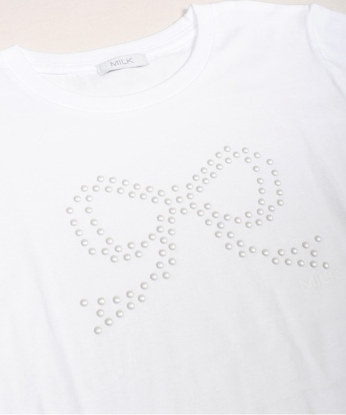 MILK(ミルク)の「Pearl Ribbon Tシャツ(Tシャツ/カットソー・レディース・A/C/D/B・FREE)」の8枚目の写真