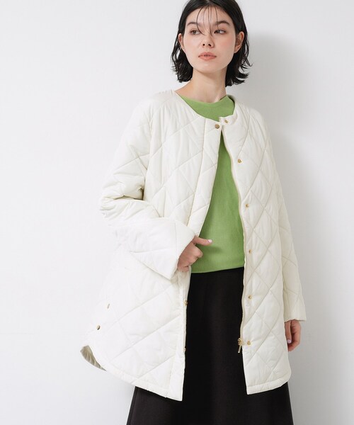 Dessin（デッサン）の「【2WAY/洗える】中綿キルトコート（その他アウター・レディース・ホワイト系/ブラウン系/サックスブルー・01/02/03）」の4枚目の写真