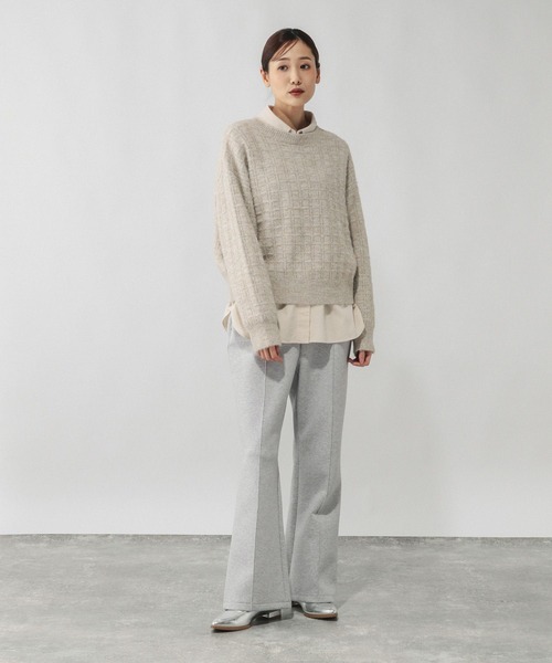 GLOBAL WORK(グローバルワーク)の「ダンボールフレアパンツ/636480(スウェットパンツ・レディース・ブラック/ブラウン/ベージュ/グレー・SMALL/LARGE/MEDIUM)」の7枚目の写真