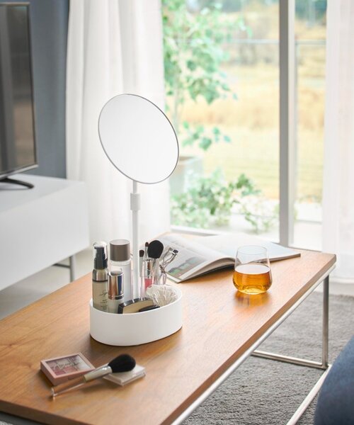 BIRTHDAY BAR（バースデイバー）の「【tower タワー】高さと角度が調節できる収納付きスタンドミラー（ミラー・レディース・ホワイト・0）」の14枚目の写真