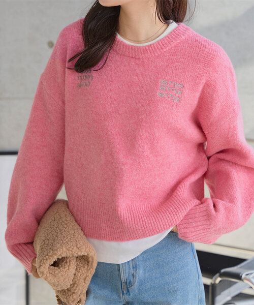 セール】ロゴ刺繍ニットトップス（ニット/セーター）｜KOBE LETTUCE