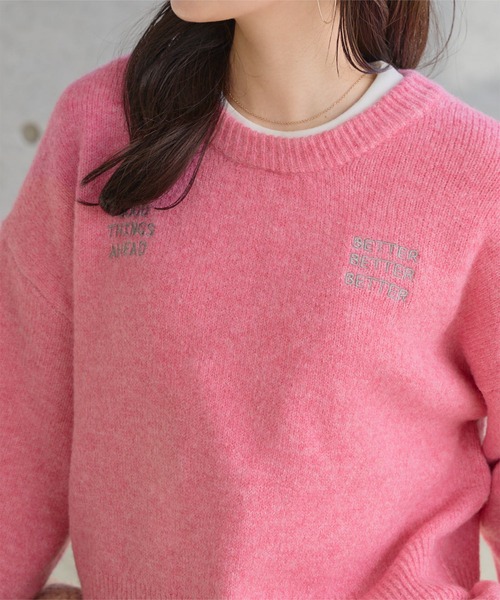 ミス ディオール ニット セーター ブランドロゴ 刺繍 大きい ピンク L ミス ディオール ニット セーター ブランドロゴ 刺繍 大きい ピンク L