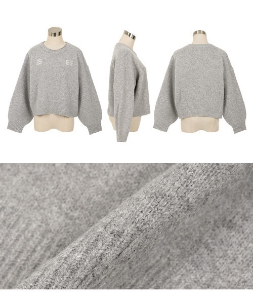 KOBE LETTUCE(コウベレタス)の「ロゴ刺繍ニットトップス(ニット/セーター・レディース・ネイビー/ピンク/グレー・M)」の11枚目の写真