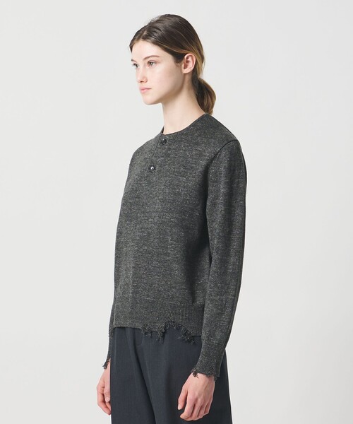 LOEFF(ロエフ)の「<LOEFF>ダメージ ヘンリーネック ニット UNISEX(ニット/セーター・レディース・ダークブラウン/ダークグレー・0/1/2)」の16枚目の写真