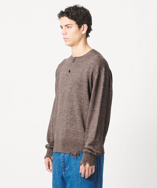 LOEFF(ロエフ)の「<LOEFF>ダメージ ヘンリーネック ニット UNISEX(ニット/セーター・レディース・ダークブラウン/ダークグレー・0/1/2)」の20枚目の写真