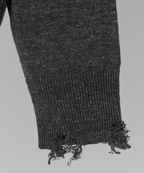 LOEFF（ロエフ）の「＜LOEFF＞ダメージ ヘンリーネック ニット UNISEX（ニット/セーター・レディース・ダークブラウン/ダークグレー・0/1/2）」の22枚目の写真