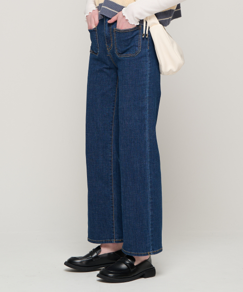 ROIDESROIS(ロワデロワ)の「ブラシワンタックワイドデニムパンツ(濃紺)(デニムパンツ・レディース・その他・S/L/XL)」の2枚目の写真