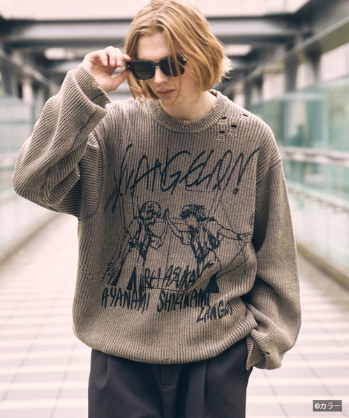 MAISON SPECIAL/メゾンスペシャル エヴァンゲリオンTシャツ　ニット UNISEX》【EVANGELION for MAISON SPECIAL】Prime-Over Crew Neck