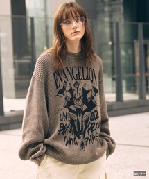 MAISON SPECIAL | 《UNISEX》【EVANGELION for MAISON SPECIAL】Prime-Over Crew Neck Distressed Knit/「エヴァンゲリオン」プライムオーバークルーネックダメージニット【MAISON SPECIAL/メゾンスペシャル】(ニット/セーター)