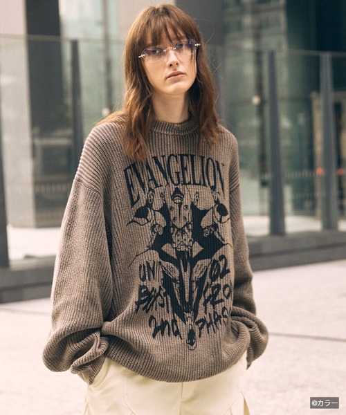 MAISON SPECIAL（メゾンスペシャル）の「《UNISEX》【EVANGELION for MAISON SPECIAL】Prime-Over Crew Neck Distressed Knit/「エヴァンゲリオン」プライムオーバークルーネックダメージニット【MAISON SPECIAL/メゾンスペシャル】（ニット/セーター・メンズ・その他2/その他1・1/2）」の2枚目の写真