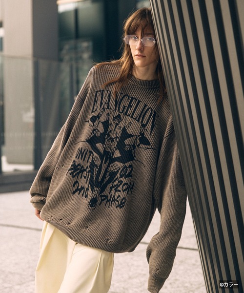MAISON SPECIAL（メゾンスペシャル）の「《UNISEX》【EVANGELION for MAISON SPECIAL】Prime-Over Crew Neck Distressed Knit/「エヴァンゲリオン」プライムオーバークルーネックダメージニット【MAISON SPECIAL/メゾンスペシャル】（ニット/セーター・メンズ・その他2/その他1・1/2）」の7枚目の写真