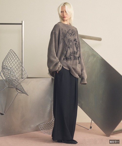 MAISON SPECIAL（メゾンスペシャル）の「《UNISEX》【EVANGELION for MAISON SPECIAL】Prime-Over Crew Neck Distressed Knit/「エヴァンゲリオン」プライムオーバークルーネックダメージニット【MAISON SPECIAL/メゾンスペシャル】（ニット/セーター・メンズ・その他2/その他1・1/2）」の5枚目の写真