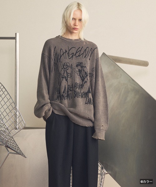 MAISON SPECIAL（メゾンスペシャル）の「《UNISEX》【EVANGELION for MAISON SPECIAL】Prime-Over Crew Neck Distressed Knit/「エヴァンゲリオン」プライムオーバークルーネックダメージニット【MAISON SPECIAL/メゾンスペシャル】（ニット/セーター・メンズ・その他2/その他1・1/2）」の9枚目の写真