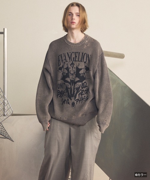 MAISON SPECIAL（メゾンスペシャル）の「《UNISEX》【EVANGELION for MAISON SPECIAL】Prime-Over Crew Neck Distressed Knit/「エヴァンゲリオン」プライムオーバークルーネックダメージニット【MAISON SPECIAL/メゾンスペシャル】（ニット/セーター・メンズ・その他2/その他1・1/2）」の12枚目の写真