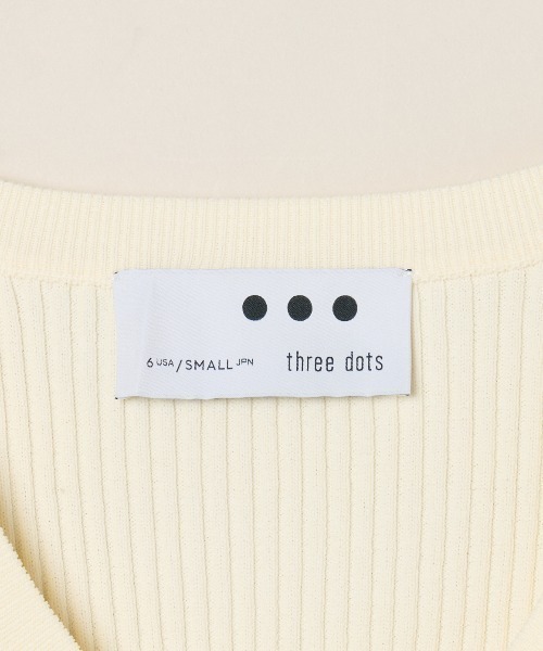 three dots(スリードッツ)の「リュクスレーヨン リブジェシカ(ニット/セーター・レディース・ブラック/ネイビー/オフホワイト/ベージュ系その他/ホワイト×ブラック・SMALL)」の9枚目の写真
