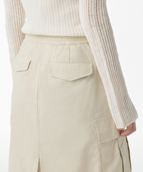 MUSINSA STANDARD WOMAN（ムシンサスタンダードウーマン）の「ウィメンズカーゴバンディングミディスカート[クリーム]（スカート・レディース・その他・SMALL/MEDIUM/LARGE/X-SMALL）」の7枚目の写真