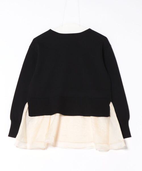 STRAWBERRY-FIELDS（ストロベリーフィールズ）の「エリシアストレッチ_オーガンジードッキングニット（ニット/セーター・レディース・ライトピンク/ネイビー/ブラック×ホワイト・2）」の13枚目の写真