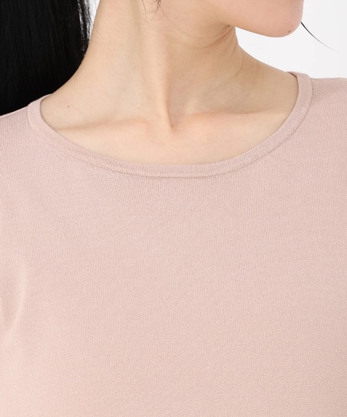 STRAWBERRY-FIELDS（ストロベリーフィールズ）の「エリシアストレッチ_オーガンジードッキングニット（ニット/セーター・レディース・ライトピンク/ネイビー/ブラック×ホワイト・2）」の7枚目の写真