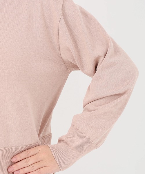 STRAWBERRY-FIELDS（ストロベリーフィールズ）の「エリシアストレッチ_オーガンジードッキングニット（ニット/セーター・レディース・ライトピンク/ネイビー/ブラック×ホワイト・2）」の9枚目の写真