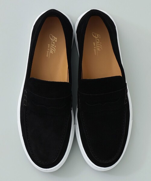 BRILLA per il gusto(ブリッラペルイルグースト)の「スエード ローファースニーカー(スリッポン・メンズ・ブラック/ダークブラウン・40/41/42/43/44)」の3枚目の写真