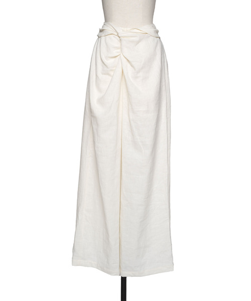 muller of yoshiokubo(ミュラーオブヨシオクボ)の「muller of yoshiokubo ミュラーオブヨシオクボ / RUSTIC LINEN TWIST PANTS ラスティックリネンツイストパンツ / MLS26409(その他パンツ・レディース・ホワイト/ブラック・36/38)」の1枚目の写真