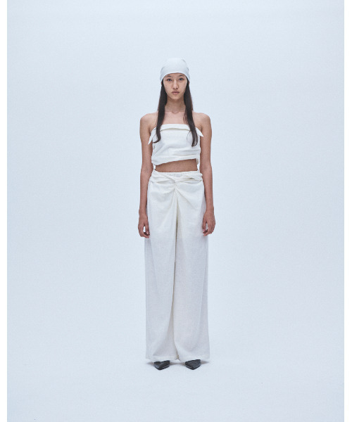 muller of yoshiokubo(ミュラーオブヨシオクボ)の「muller of yoshiokubo ミュラーオブヨシオクボ / RUSTIC LINEN TWIST PANTS ラスティックリネンツイストパンツ / MLS26409(その他パンツ・レディース・ホワイト/ブラック・36/38)」の4枚目の写真