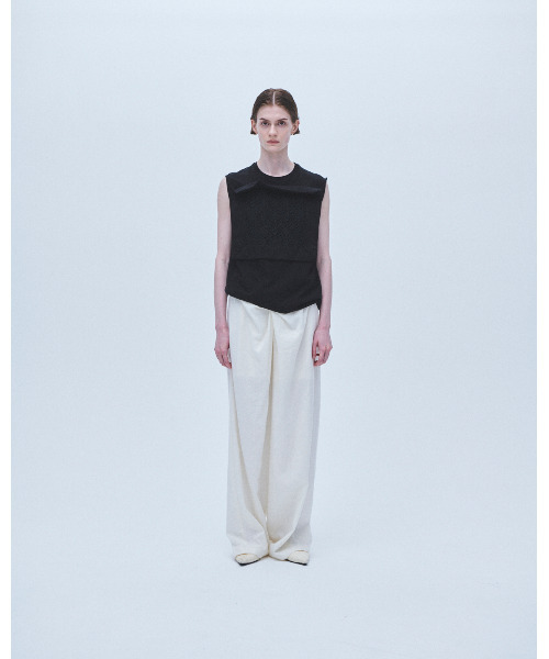 muller of yoshiokubo(ミュラーオブヨシオクボ)の「muller of yoshiokubo ミュラーオブヨシオクボ / RUSTIC LINEN TWIST PANTS ラスティックリネンツイストパンツ / MLS26409(その他パンツ・レディース・ホワイト/ブラック・36/38)」の6枚目の写真