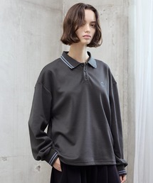 ROCHEM（ローシェン）の「ワンポイントロゴ刺繍鹿の子ポンチ長袖ポロシャツ【短丈】（ポロシャツ）」