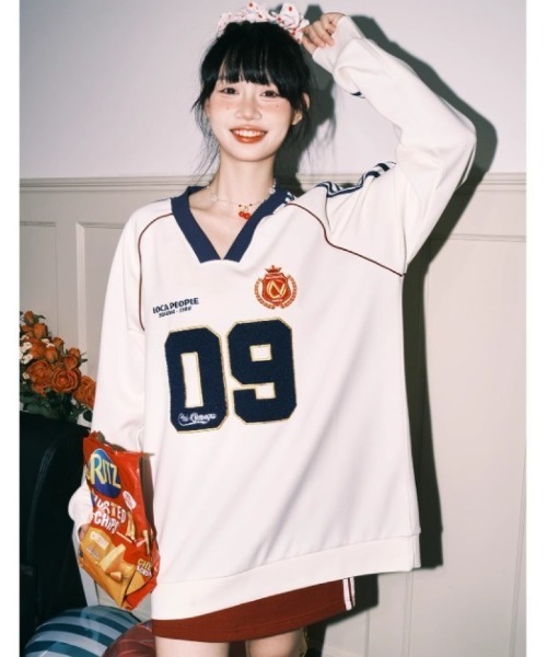 Ritzy(リッツィー)の「ヴィンテージスポーツナンバー T シャツ(Tシャツ/カットソー・レディース・ベージュ/ネイビー/ブラック・M/L)」の18枚目の写真