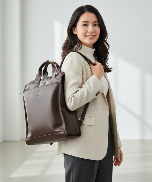 anello GRANDE（アネログランデ）の「anelloGRANDE ネオキャビン トート型リュック（バックパック/リュック・レディース・ブラック/グレイッシュベージュ/アイボリー/ダークブラウン/ネイビー・FREE）」の13枚目の写真