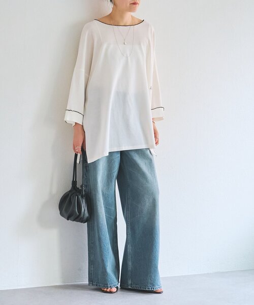 BEARDSLEY（ビアズリー）の「イニシャルメロープルオーバー（Tシャツ/カットソー・レディース・ブラック/ホワイト・FREE）」の17枚目の写真