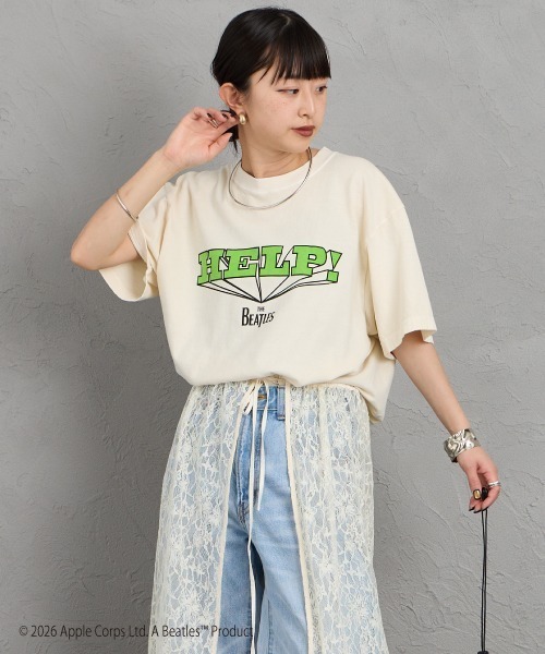 GOOD ROCK SPEED（グッドロックスピード）の「[GOOD ROCK SPEED/グッドロックスピード] 別注 THE BEATLES ロックプリントTシャツ(HELP!)（Tシャツ/カットソー・レディース・ベージュ・M/L/XL）」の5枚目の写真